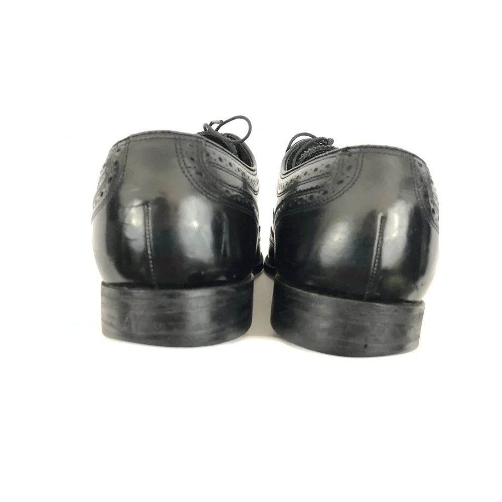Florsheim Mens Black Leather Wingtip Lace Up Dress Shoes Size 9 D‎ SH251